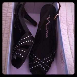 Black evening shoes.